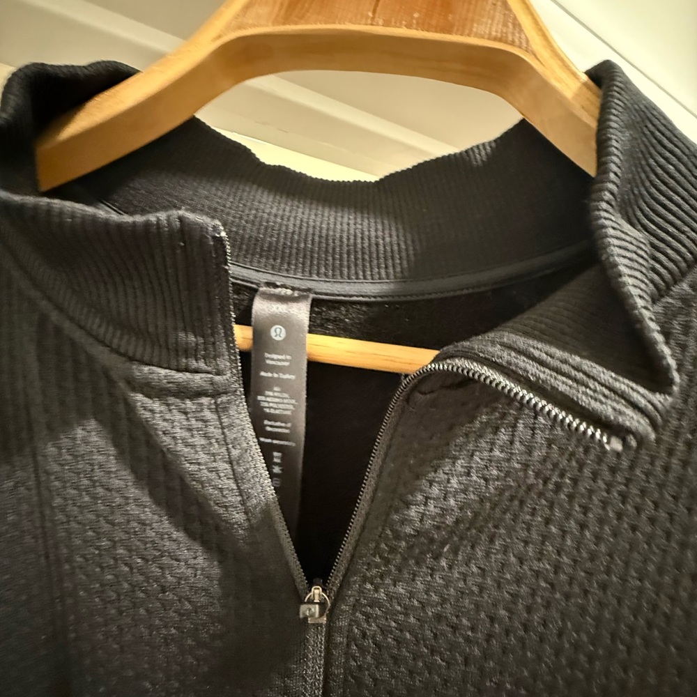 Lululemon Athletica Textured Black Quarter-Zip Pullover